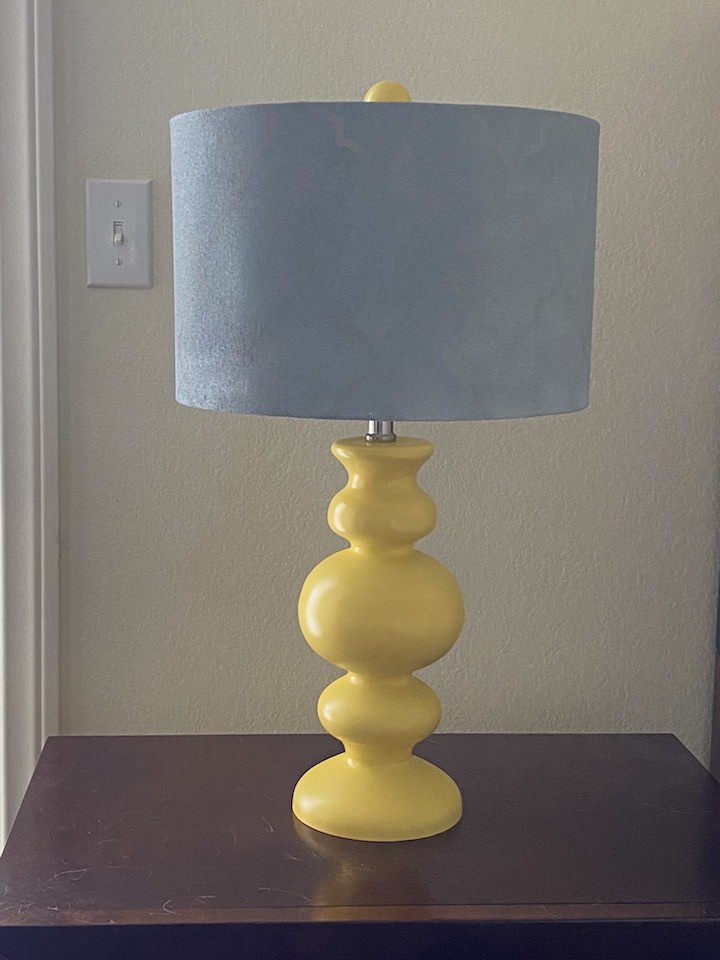 spray paint diy yellow bedside lamp